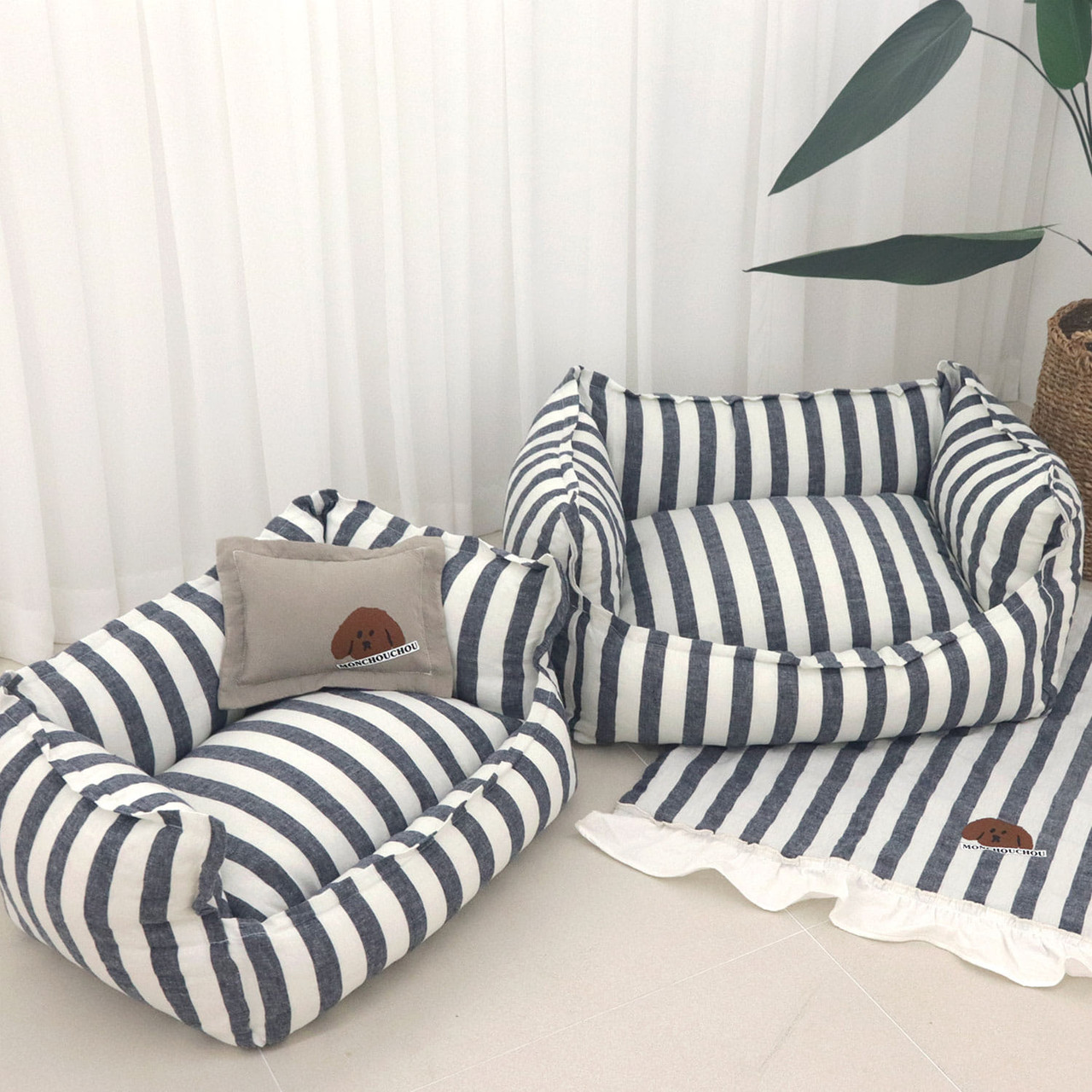 Gentle Navy Stripe Cushion