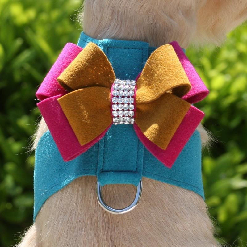 新品未使用SUSAN LANCI かわいいリボンハーネス・胴輪 ふわふわ首輪付き Bow Susan Lanci Step In Harness Susan Lanci Isabella Double