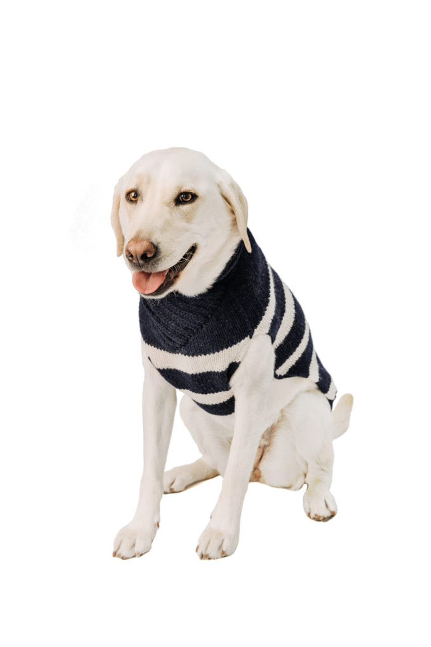 Coco & Pud New York Dog Sweater - Cream/ Navy