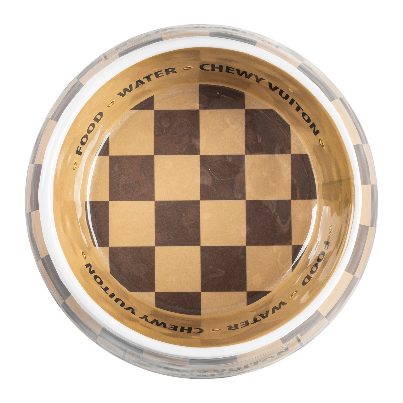 Checker Chewy Vuiton Bowl