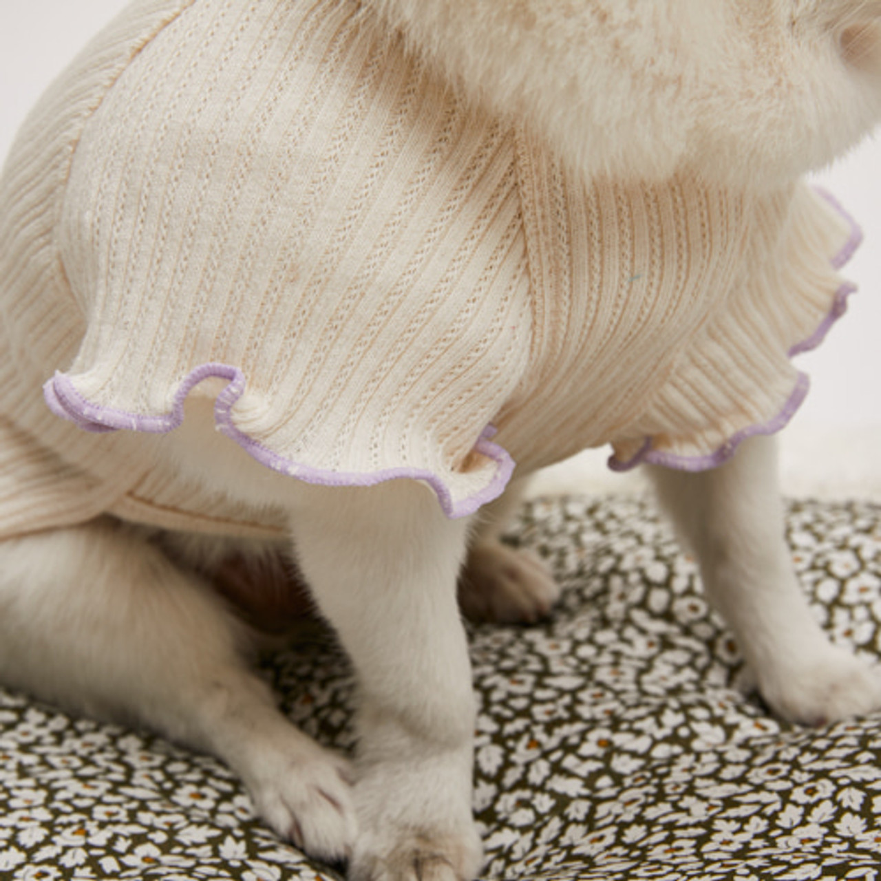 Louisdog Lettuce Edge Cardigan/Milk