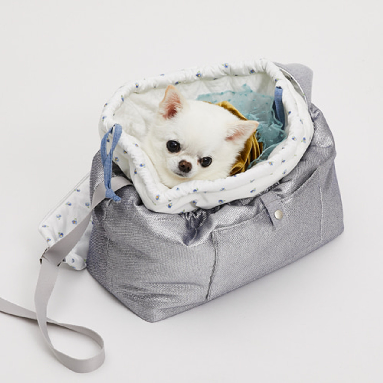 Louisdog Denim Velour Sling Bag