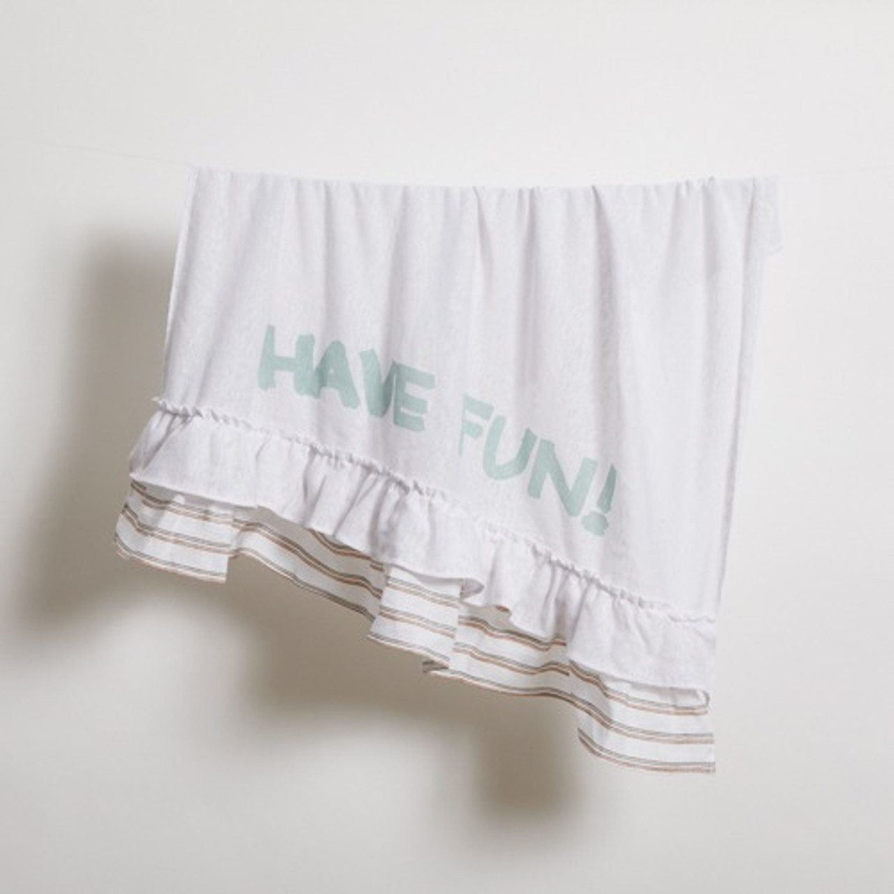 Louisdog Have Fun Linen Blanket/White