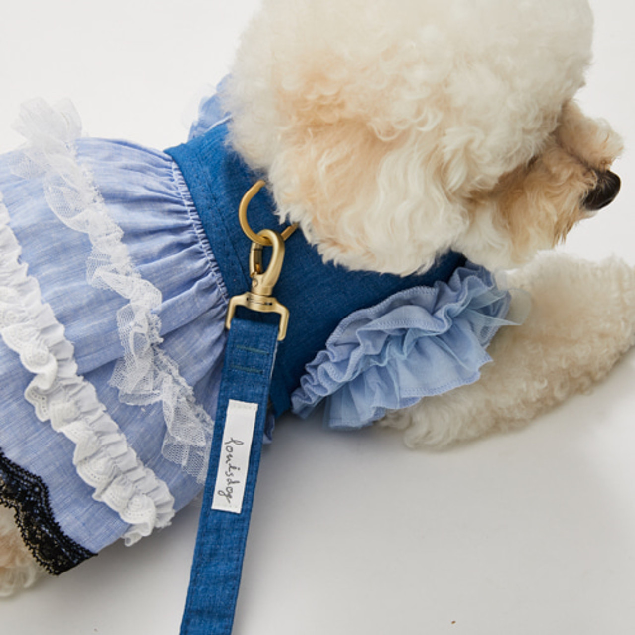 Louisdog Denim Linen Harness Set