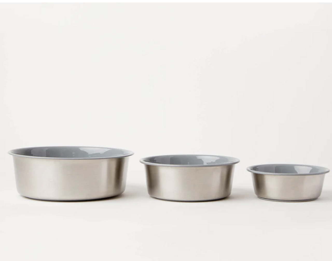 Slow Feeder Dog Bowl Grey - Anti Slip Stainless Steel