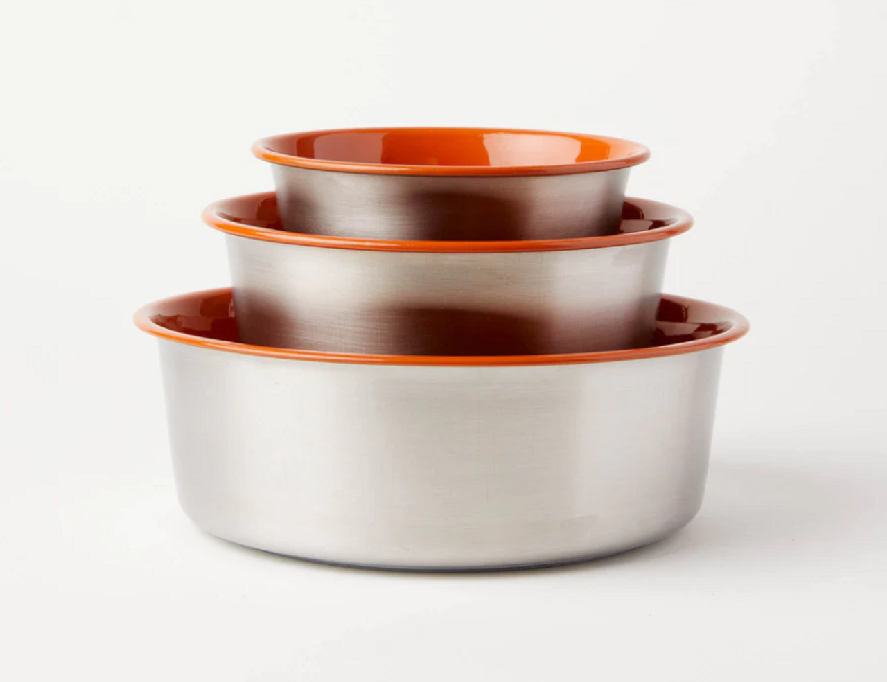 Slow Feeder Dog Bowl Orange - Anti Slip Stainless Steel