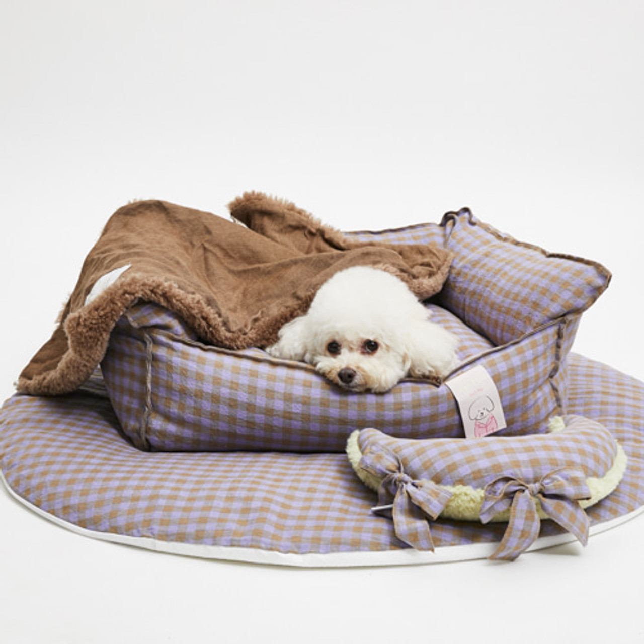 Louisdog Irish Linen Boom/Purple Gingham