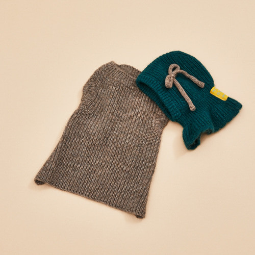 Louisdog Moss Cashmere Balaclava