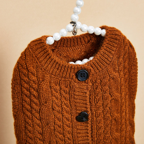 Louisdog Mocha Mousse Cashmere Cardigan