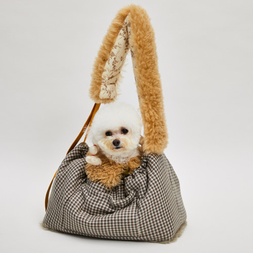 Louisdog Heritage Check Fur Sling Bag