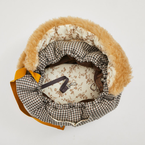 Louisdog Heritage Check Fur Sling Bag