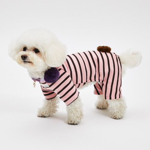 Louisdog Bunny Tail Pants/Blush Stripes