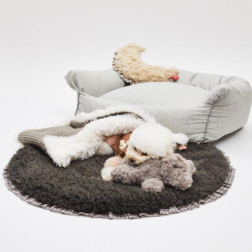 Louisdog Charcoal Gingham Rug