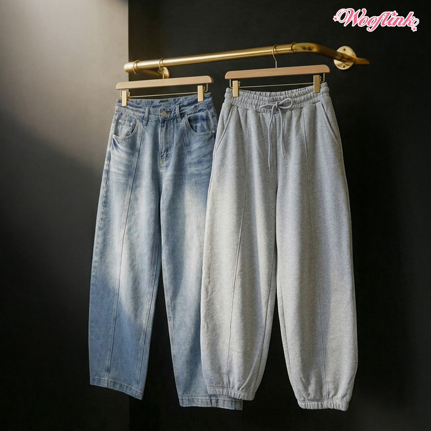 Wooflink Barrel Jean Stone Wash