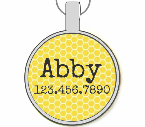 Honeycomb Silver Pet ID Tags