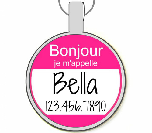 Bonjour Je M'Appelle... Silver Pet ID Tag