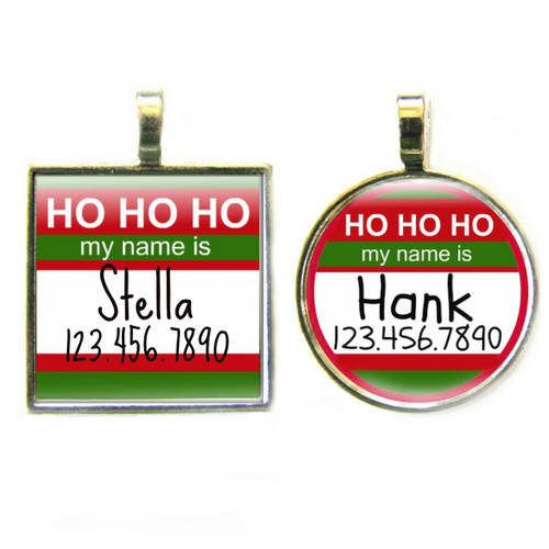 Ho Ho Ho My Name Is... Silver Pet ID Tags