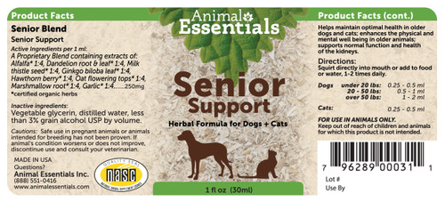 Animal Essentials Tincture - Senior Support