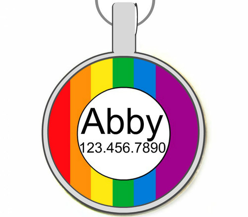 Colors of the Rainbow Silver Pet ID Tags