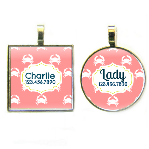 Crabby Taggy Silver Pet ID Tags