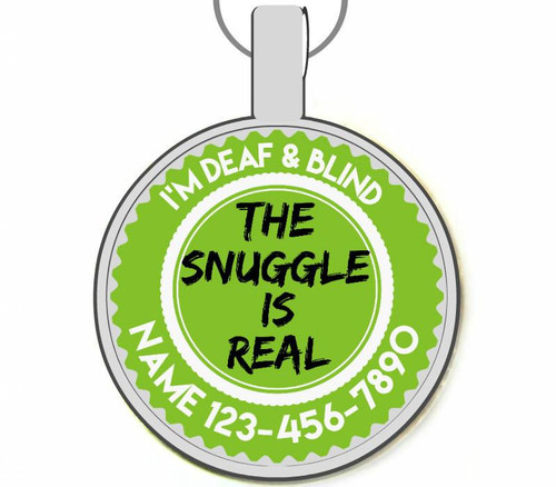 The Snuggle Is Real Silver Pet ID Tags