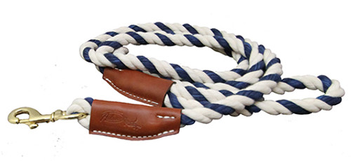 Cotton Rope Leash with Leather Accents