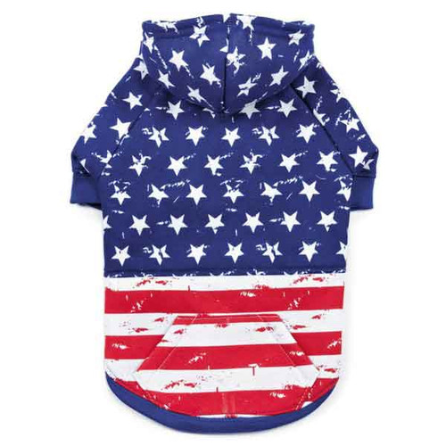 Distressed Look American Flag Hoodie