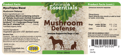 Animal  Essentials Tincture - Mushroom Defense Myco Triplex