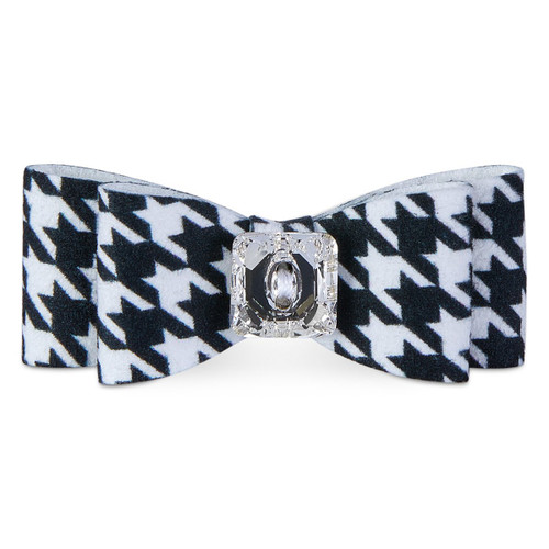 Susan Lanci Black & White Houndstooth Big Bow Hair Bow