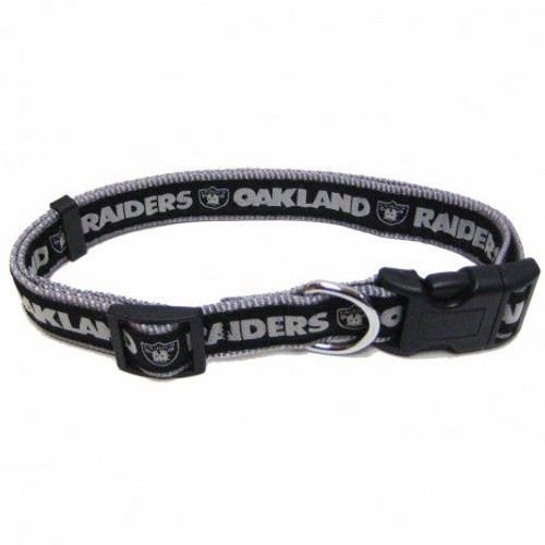 Oakland Raiders Ribbon Dog Collar