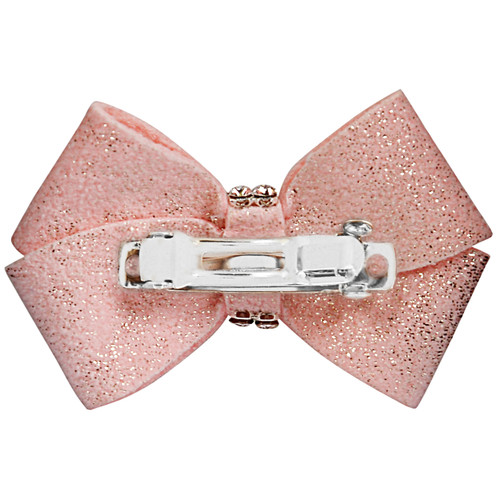 Susan Lanci Puppy Pink Glitzerati Nouveau Bow Hair Bow