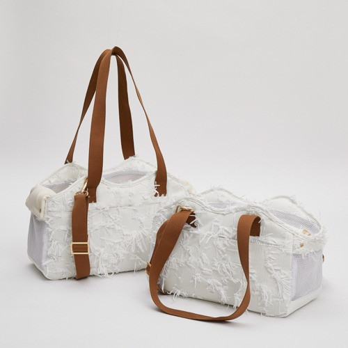 Louisdog White Jacquard Shoulder Bag