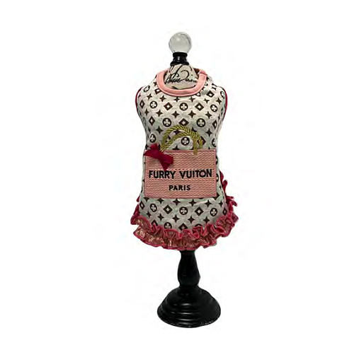 Furry Vuiton Shopping Bag Dress Fuschia