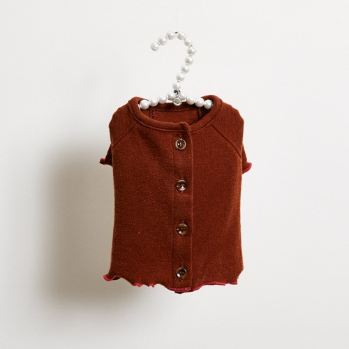 Louisdog Lettuce Edge Cardigan/Cocoa