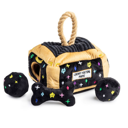 Haute Diggity Dog Chewy Vuitton Interactive Trunk Dog Toy on SALE