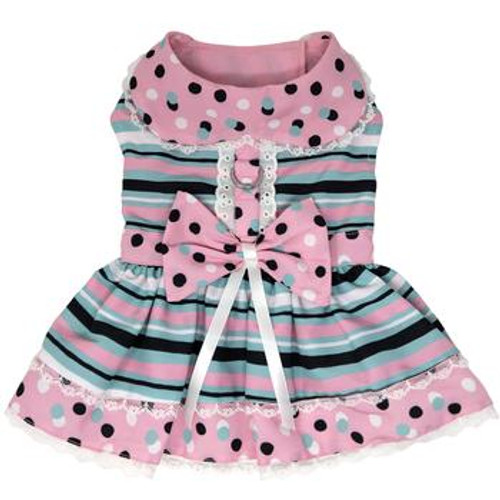 Dots & Stripes Harness Dress - Pink & Teal