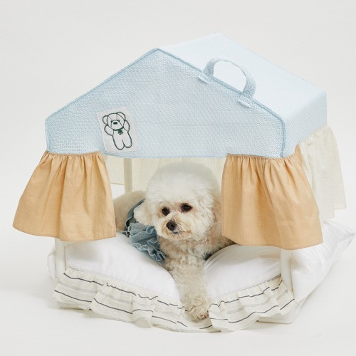 ルイスドッグ ピンカーブーHouseCover Petit Louisdog Peekaboo Couture Tropea Blue Dog Bed