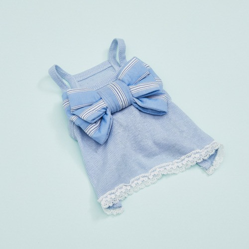 Louisdog Big Bow Sleeveless/Blue Silk Louisdog Big Bow Sleeveless/Blue Silk