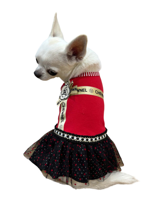 Chewnel Ruban de Chien Red Dress