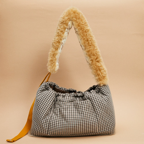 Louisdog Heritage Check Fur Sling Bag