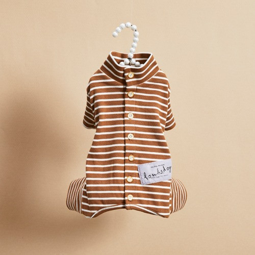 Louisdog Button Stripe Pants/Amber