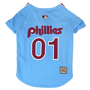 PHILADELPHIA PHILLIES #01 MLB Officially Licensed Pinstripes Dog Jersey  XS-XXL