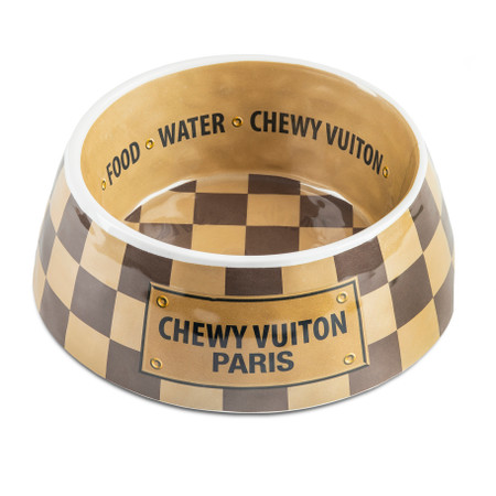 Chewy Vuitton Dog Collar & Lead With Bow