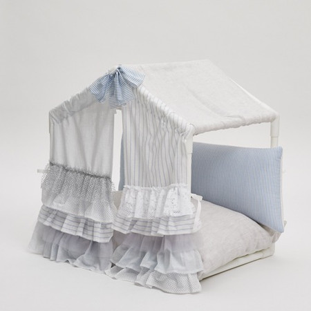 ルイスドッグ ピンカーブーHouseCover Petit Louisdog Peekaboo Couture Tropea Blue Dog Bed
