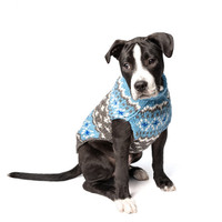 Light Blue Fairisle Wool Dog Sweater