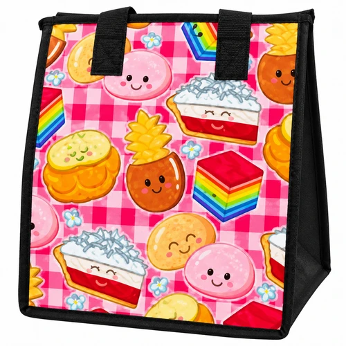 Small Insulated Bag - Sweet Treats Palaka Pink