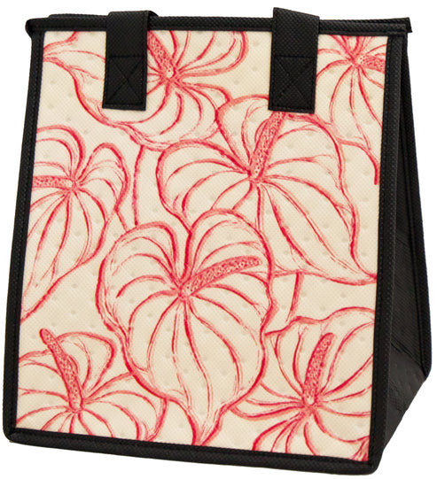 Large Insulated Bag - Brushwork Red