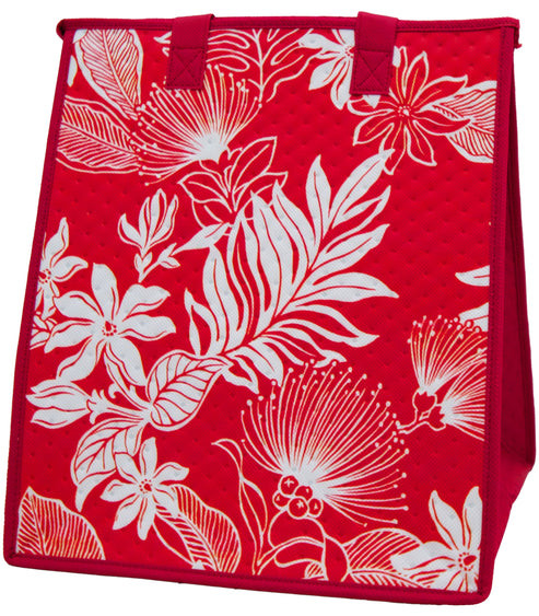 Large Insulated Bag - Tropic Tidings Red