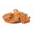 A small pile of dried shrimp displayed on a white background. The shrimp are orange in color with a slightly translucent, rough texture and curled shape, often used as a savory ingredient in Asian cuisines.