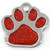 Red paw shaped glitter enamel dog tag.